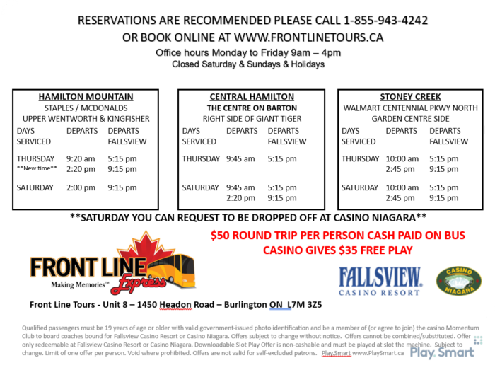 Fallsview Casino Day Run-Thursdays and Saturdays $35 back in Free Play - Image 3