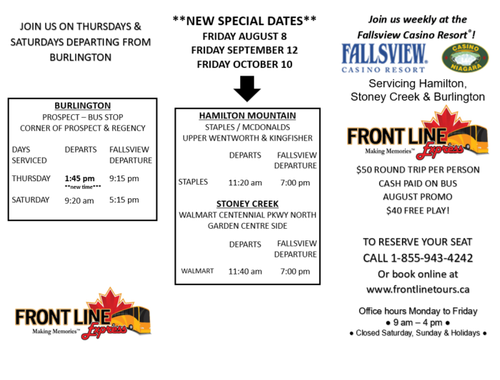 Fallsview Casino Day Run-Thursdays and Saturdays $35 back in Free Play - Image 4